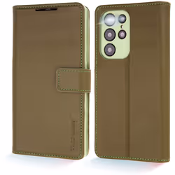 TECHGEAR Galaxy S22 Ultra Leather Wallet Case, Genuine Leather Magnetic Flip [RFID Blocking] Case with Shockproof TPU, Card.. ...