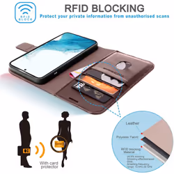 TECHGEAR Galaxy S22 Plus Leather Wallet Case, Genuine Leather Magnetic Flip [RFID Blocking] Case with Shockproof TPU, Card...