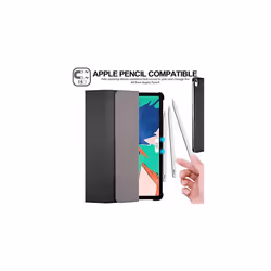 TECHGEAR iPad Air 5, 5th Generation Smart Case [Pencil Compatible] Slim Smart Case Tri-fold Stand Cover with Corner Protection [Auto Wake / Sl - Black