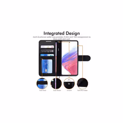 Samsung Galaxy A53 5G Leather Wallet Case, Flip Protective Cover with Wallet Card Holder, Stand and Wrist Strap - PU Leather with Magnetic Closure