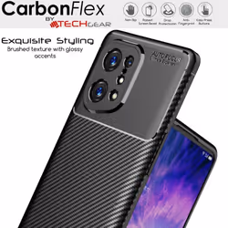 TECHGEAR Carbon Fibre Case for Oppo Find X5 5G [CarbonFlex Case] Flexible, Shockproof, Ultra Slim, Soft TPU Protective Shell...
