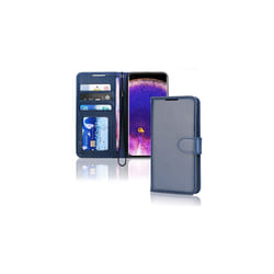 TECHGEAR Leather Wallet Case for Oppo Find X5 5G, Flip Protective Case Cover with Wallet Card Holder, Stand & Wrist Strap - PU Leather Cover - Blue