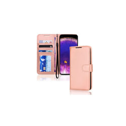 TECHGEAR Leather Wallet Case for Oppo Find X5 5G, Flip Protective Case Cover with Wallet Card Holder, Stand & Wrist Strap - PU Leather Cov - Rose Gold