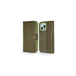 TECHGEAR Wallet Case for iPhone 13 Pro, Genuine Leather Magnetic Flip [RFID Blocking] Case with Shockproof TPU Holder, Card Slots, Stand Folio - Green