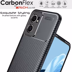 TECHGEAR Carbon Fibre Case for Oppo Find X5 Lite 5G [CarbonFlex Case] Flexible, Shockproof, Ultra Slim, Soft TPU Protective...