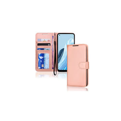 TECHGEAR PU Leather Wallet Case for Oppo Find X5 Lite 5G, Flip Protective Case Cover with Wallet Card Holder, Stand & Wrist Strap, Magneti - Rose Gold