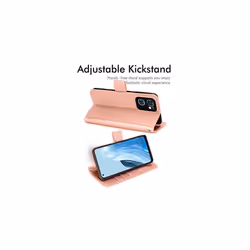 TECHGEAR PU Leather Wallet Case for Oppo Find X5 Lite 5G, Flip Protective Case Cover with Wallet Card Holder, Stand & Wrist Strap, Magneti - Rose Gold
