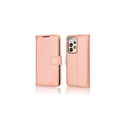 Samsung Galaxy A33 5G Leather Wallet Case, Flip Protective Cover with Wallet Card Holder, Stand and Wrist Strap - PU Leather with Magnetic - Rose Gold