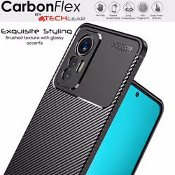 TECHGEAR Carbon Fibre Case for Xiaomi 12 5G [CarbonFlex Case] Flexible, Shockproof, Ultra Slim, Soft TPU Protective Shell Cover...