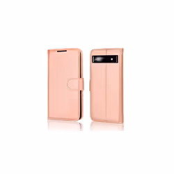 Pixel 6a Wallet Case, Flip Protective Cover with Card Holder, Stand and Wrist Strap - PU Leather with Magnetic Closure For Google Pixel 6a - Rose Gold