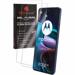 2 Pack of TECHGEAR GLASS Edition Compatible for Motorola Moto Edge 30 5G, Tempered Glass Screen Protector Covers [9H Hardness ...