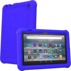 TECHGEAR Bumper Case fits All-New Amazon Fire 7" (2022 Release / 12th Generation) Shockproof Soft Silicone Protective Easy Grip Case + Protecto - BLUE