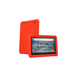 TECHGEAR Bumper Case fits All-New Amazon Fire 7" (2022 Release / 12th Generation) Shockproof Soft Silicone Protective Easy Grip Case + Protector - RED
