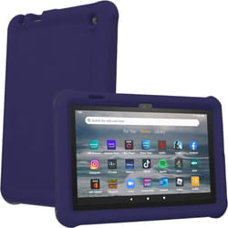 TECHGEAR Bumper Case fits All-New Amazon Fire 7" (2022 Release / 12th Generation) Shockproof Soft Silicone Protective Easy Grip Case + Protecto - NAVY