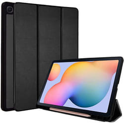 TECHGEAR Smart Case for Samsung Galaxy Tab S6 Lite 10.4" (SM-P610 / P613 / P615 / P619) PU Leather Cover with Corner Protection [Auto Wake / S - Black