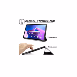 TECHGEAR Smart Case for Lenovo Tab M10 Plus 3rd Gen 2022 (10.6") TB125 / TB128 PU Leather Slim Stand Cover with Corner Protection [Auto Wake / - Black