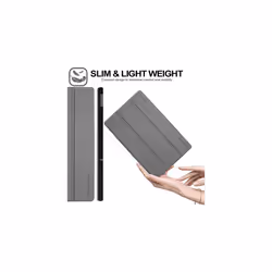 TECHGEAR Smart Case for Lenovo Tab M10 Plus 3rd Gen 2022 (10.6") TB125 / TB128 PU Leather Slim Stand Cover with Corner Protection [Auto Wake / - Grey