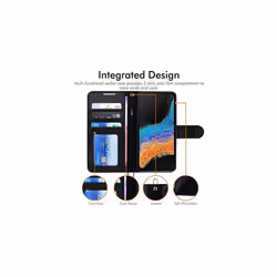 Samsung Galaxy XCover 6 Pro Leather Wallet Case, Flip Protective Case with Wallet Card Holder, Stand and Wrist Strap, Magnetic Closure - PU Leather