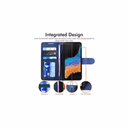 Samsung Galaxy XCover 6 Pro Leather Wallet Case, Flip Protective Case with Wallet Card Holder, Stand and Wrist Strap, Magnetic Closure - PU Leather
