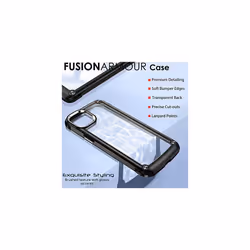TECHGEAR iPhone 14 Tough Case [Fusion Armour] Premium Hybrid Tough Rugged Protective Bumper Case Heavy Duty Protection with Clear Back
