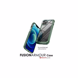TECHGEAR iPhone 14 Tough Case [Fusion Armour] Premium Hybrid Tough Rugged Protective Bumper Case Heavy Duty Protection with Clear Back