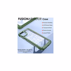 TECHGEAR iPhone 14 Tough Case [Fusion Armour] Premium Hybrid Tough Rugged Protective Bumper Case Heavy Duty Protection with Clear Back