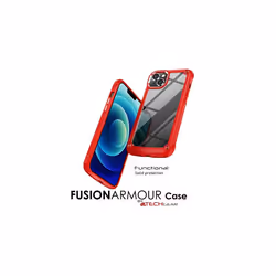 TECHGEAR iPhone 14 Tough Case [Fusion Armour] Premium Hybrid Tough Rugged Protective Bumper Case Heavy Duty Protection with Clear Back
