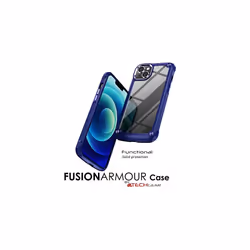 TECHGEAR iPhone 14 Tough Case [Fusion Armour] Premium Hybrid Tough Rugged Protective Bumper Case Heavy Duty Protection with Clear Back