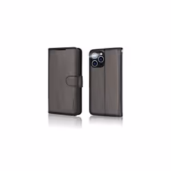 TECHGEAR iPhone 14 Pro Leather Wallet Case, Flip Protective Case with Wallet Card Holder, Stand and Wrist Strap - PU Leather with Magnetic Clo - Black