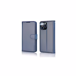 TECHGEAR iPhone 14 Pro Leather Wallet Case, Flip Protective Case with Wallet Card Holder, Stand and Wrist Strap - PU Leather with Magnetic Clos - Blue