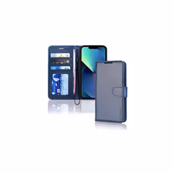iPhone 14 Plus Leather Wallet Case, Flip Protective Case Cover with Wallet Card Holder, Stand and Wrist Strap - PU Leather wi ...