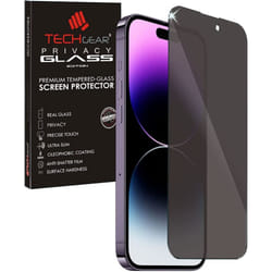 TECHGEAR Anti Spy Screen Protector for iPhone 14 Pro - PRIVACY Filter GLASS Edition Genuine Tempered Glass Screen Protector for Apple iPhone 14 Pro