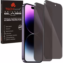 [2 Pack] TECHGEAR Anti Spy Screen Protectors for Apple iPhone 14 Pro 6.1" - PRIVACY Filter GLASS Edition Genuine Tempered Gla ...