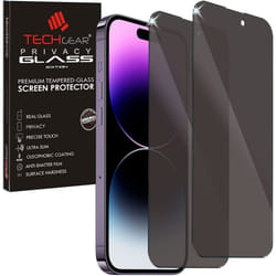 [2 Pack] TECHGEAR Anti Spy Screen Protectors for Apple iPhone 14 Pro Max - PRIVACY Filter GLASS Edition Genuine Tempered Glass Screen Protector