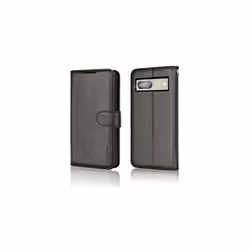 Pixel 7 Leather Wallet Case, Flip Protective Case with Wallet Card Holder, Stand and Wrist Strap - PU Leather with Magnetic Closure For Google - Black