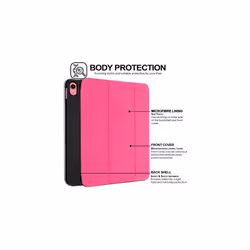 TECHGEAR iPad 11 2025 & iPad 10 2022 (11th / 10th Generation) Smart Case Slim Tri-fold Stand Cover with Corner Protection [Auto Wake / Sleep] - Pink