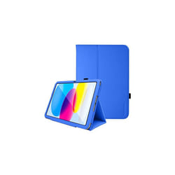 TECHGEAR Leather Case for Apple iPad 10 2022 [10th Generation] 10.9" - PU Leather Slim Folio Case Cover with Stand, Hand Strap & Auto Sleep / W - Blue