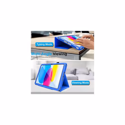 TECHGEAR Leather Case for Apple iPad 10 2022 [10th Generation] 10.9" - PU Leather Slim Folio Case Cover with Stand, Hand Strap & Auto Sleep / W - Blue