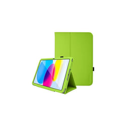 TECHGEAR Leather Case for Apple iPad 10 2022 [10th Generation] 10.9" - PU Leather Slim Folio Case Cover with Stand, Hand Strap & Auto Sleep / - Green
