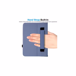 TECHGEAR Leather Case for Apple iPad 10 2022 [10th Generation] 10.9" - PU Leather Slim Folio Case Cover with Stand, Hand Strap & Auto Slee - Navy Blue