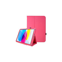 TECHGEAR Leather Case for Apple iPad 10 2022 [10th Generation] 10.9" - PU Leather Slim Folio Case Cover with Stand, Hand Strap & Auto Sleep / W - Pink