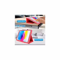TECHGEAR Leather Case for Apple iPad 10 2022 [10th Generation] 10.9" - PU Leather Slim Folio Case Cover with Stand, Hand Strap & Auto Sleep / W - Pink