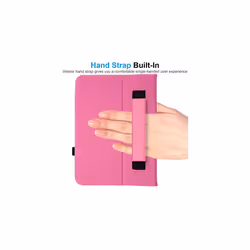TECHGEAR Leather Case for Apple iPad 10 2022 [10th Generation] 10.9" - PU Leather Slim Folio Case Cover with Stand, Hand Strap & Auto Sleep / W - Pink