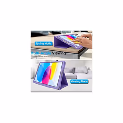 TECHGEAR Leather Case for Apple iPad 10 2022 [10th Generation] 10.9" - PU Leather Slim Folio Case Cover with Stand, Hand Strap & Auto Sleep / - Purple