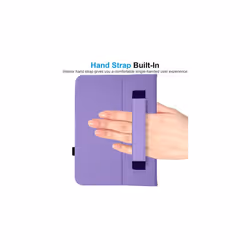 TECHGEAR Leather Case for Apple iPad 10 2022 [10th Generation] 10.9" - PU Leather Slim Folio Case Cover with Stand, Hand Strap & Auto Sleep / - Purple