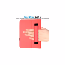 TECHGEAR Leather Case for Apple iPad 10 2022 [10th Generation] 10.9" - PU Leather Slim Folio Case Cover with Stand, Hand Strap & Auto Sleep / Wa - Red
