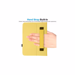 TECHGEAR Leather Case for Apple iPad 10 2022 [10th Generation] 10.9" - PU Leather Slim Folio Case Cover with Stand, Hand Strap & Auto Sleep / - Yellow
