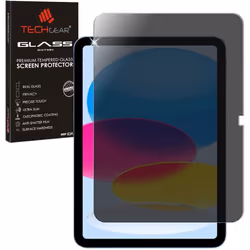 TECHGEAR Anti Spy Screen Protector for iPad 10 10.9" 2022 - PRIVACY GLASS Edition Tempered Glass Screen Protector Designed fo ...
