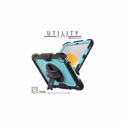 TECHGEAR UTILITY Case for Apple iPad 10 2022 [10th Generation] HEAVY DUTY Shockproof Case 360 Degree Rotating Stand, Hand and Shoulder St - LIGHT BLUE