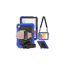 TECHGEAR UTILITY Case for Apple iPad 10 2022 [10th Generation] HEAVY DUTY Shockproof Case 360 Degree Rotating Stand, Hand and Shoulder Strap Ca - BLUE
